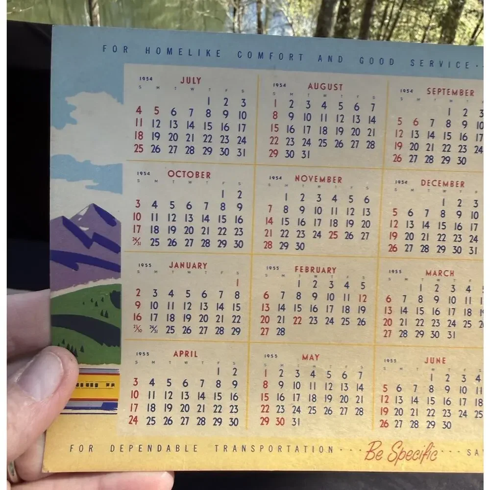 1955-56 Union Pacific Railroad UPRR Desk Calendar Be Specific Say Union Pacific